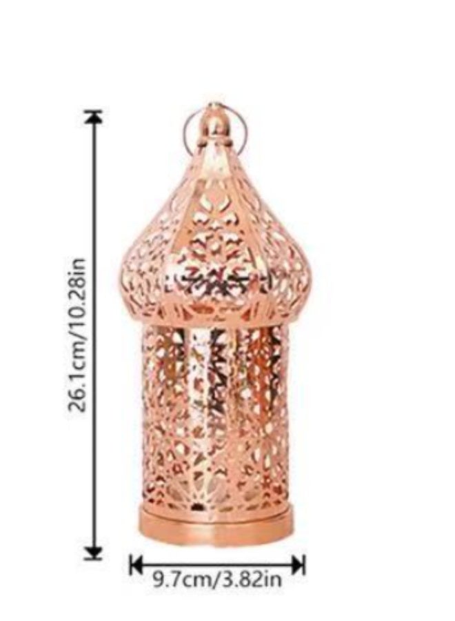 Luxury Golden Moroccan Lantern – Intricate Openwork Metal Lamp for Ramadan Decor, Eid Celebrations, Wedding Centerpieces & Home Ambience（YB-22-S） - Image 2